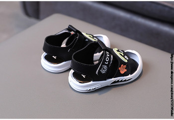 Нови летни сандали за момчета, момичета, ежедневни детски обувки с мека подметка, бебешки обувки за бебета с анимирани коли, детски плажни сандали