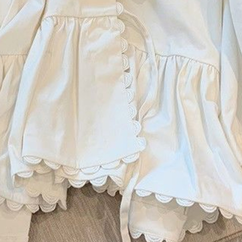 Dámska vrecovitá blúzka s golierom Peter Pan, jar, sladké dievčatá, kawaii, univerzálny dizajn, kórejský štýl, štýlový elegantný študentský výpredaj