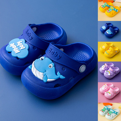 Παντόφλες Baby Kawaii Dinosaur Παιδικά μπλε παπούτσια με επίπεδη πάτωμα τσόκαρα για παιδιά καλοκαιρινές σαγιονάρες αγόρια κορίτσια Mules παντόφλα δωματίου κινουμένων σχεδίων