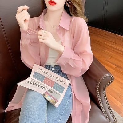 Särgid Naised Solid Lihtne Uus Disain Korea Mood Õhuke Päikesekindel Preppy Stiil Noored Kõik sobivad Camisas De Mujer Cozy Ins