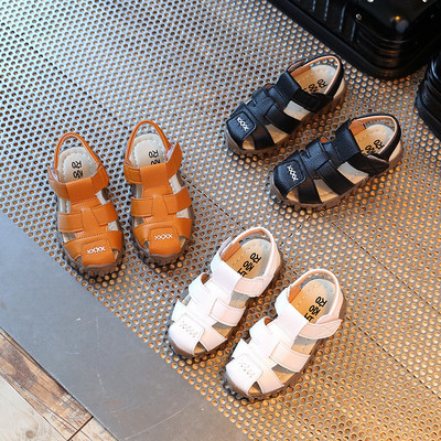 Καλοκαιρινά αγορίστικα σανδάλια PU Δερμάτινα ρετρό casual Gladiator Roman Beach Παπούτσια για μικρά παιδιά Μαλακές σόλες Παιδικά παπούτσια Flats G03065