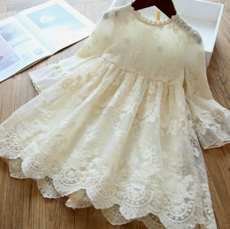 Mežģīņu kleita meitenēm 2020. gada pavasarī, jauna stila princešu kleitas ar uzplaiksnām piedurknēm ballītēm, kāzu apģērbi zīdaiņiem 2-8Y E88670