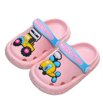 Детски сандали Детски чехли Летни момчета Сладки анимационни неплъзгащи се меки дъна Деца Бебешки момичета Бебешки обувки Baotou Hole