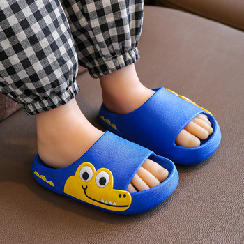 Летни детски чехли Сладък анимационен крокодил, плътни меки чехли, неплъзгащи се домашни плажни детски чехли, обувки за момчета и момичета