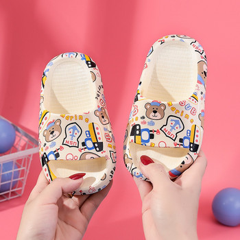 Детски чехли за момче Момичета Модни анимационни щампи Нехлъзгащи се домашни джапанки за баня Летни плажни обувки Сладки детски чехли