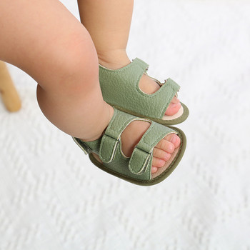 Бебешки сандали Бебешки обувки Нови бебешки сандали за момче и момиче PU Меко дъно Подметка против хлъзгане Infant First Walker Обувки за новородени Мокасини
