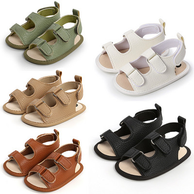 Baby Sandals Baby Shoes New Baby Boy Girl Sandals PU Soft Bottom Sole Anti-Slip Infant First Walker Crib Shoes Newborn Moccasins