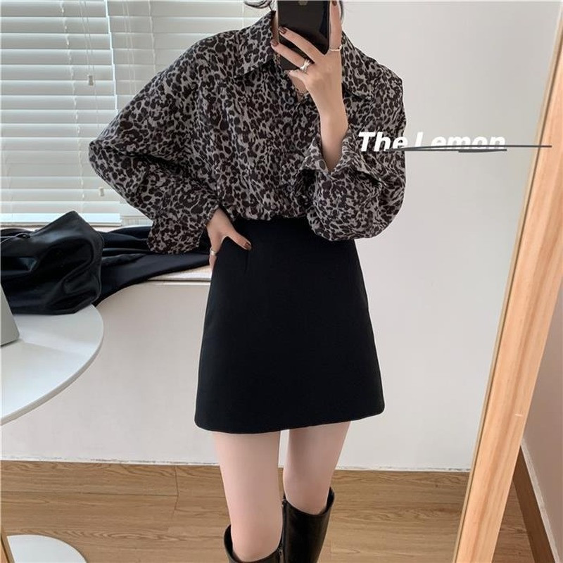 Košulje s leopardom Ženske široke retro jesenske trendi ženske bluze s dugim rukavima Ulična odjeća za sve kombinacije Ženske šik majice Nova moda Vruće