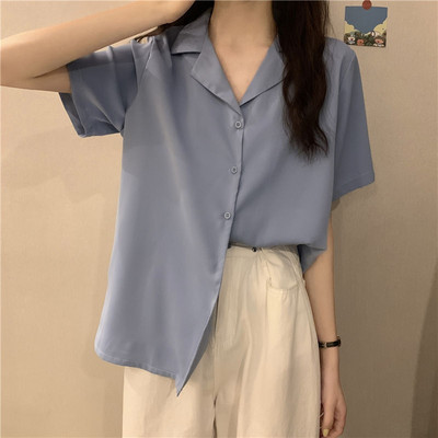 Košulje Ženske jednobojne majice s V-izrezom Ležerne nježne dame Elegantne studentice Djevojačke modne ravne udobne šik prikladne nove