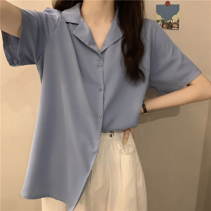 Košulje Ženske jednobojne majice s V-izrezom Ležerne nježne dame Elegantne studentice Djevojačke modne ravne udobne šik prikladne nove