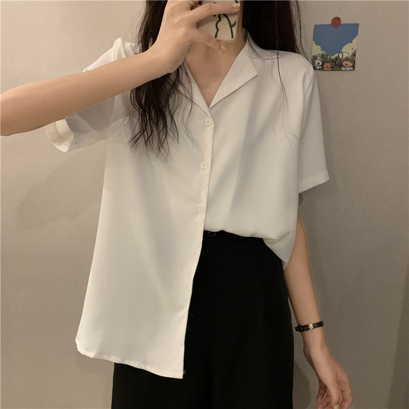 Košulje Ženske jednobojne majice s V-izrezom Ležerne nježne dame Elegantne studentice Djevojačke modne ravne udobne šik prikladne nove