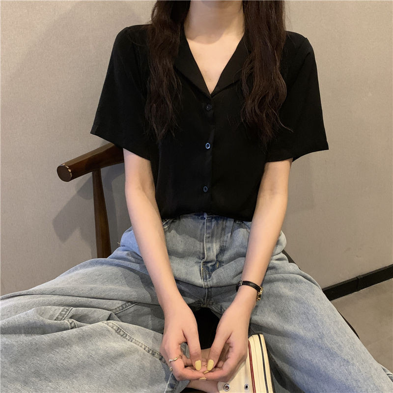 Košulje Ženske jednobojne majice s V-izrezom Ležerne nježne dame Elegantne studentice Djevojačke modne ravne udobne šik prikladne nove