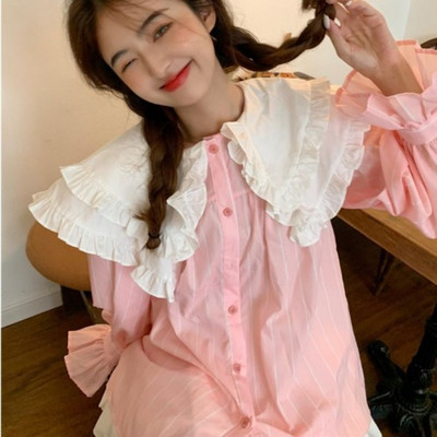 Ingek Női Sweet Lady Lovely College Japán Stílus Minden meccs alkalmi patchwork Camisas De Mujer Egyszerű női új dizájn hangulatos