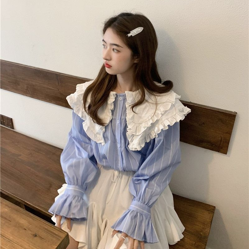 Ingek Női Sweet Lady Lovely College Japán Stílus Minden meccs alkalmi patchwork Camisas De Mujer Egyszerű női új dizájn hangulatos