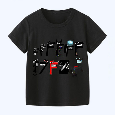 Uus 2023. aasta suvemood Laste tähestik Lore Harajuku T-särk poiste T-särk Tüdrukute riided Trüki multifilm T-särgid Lasteriided