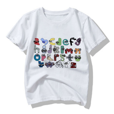 Uus 2023. aasta suvemood Laste tähestik Lore Harajuku T-särk poiste T-särk Tüdrukute riided Trüki multifilm T-särgid Lasteriided