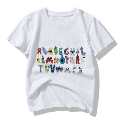 Uus 2023. aasta suvemood Laste tähestik Lore Harajuku T-särk poiste T-särk Tüdrukute riided Trüki multifilm T-särgid Lasteriided