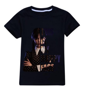 Κοριτσίστικα Ρούχα για Αγόρια Κοστούμια Tee Kawaii Summer Kids Cosplay Wednesday Addams Family Top κοντομάνικο T-shirt Βαμβακερά μπλουζάκια