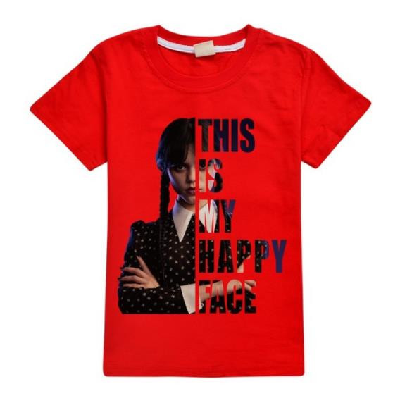 Mergaičių rūbai berniukams Tee Kostiumai Kawaii Summer Kids Cosplay Trečiadienis Addams Family Top marškinėliai trumpomis rankovėmis Medvilniniai marškinėliai