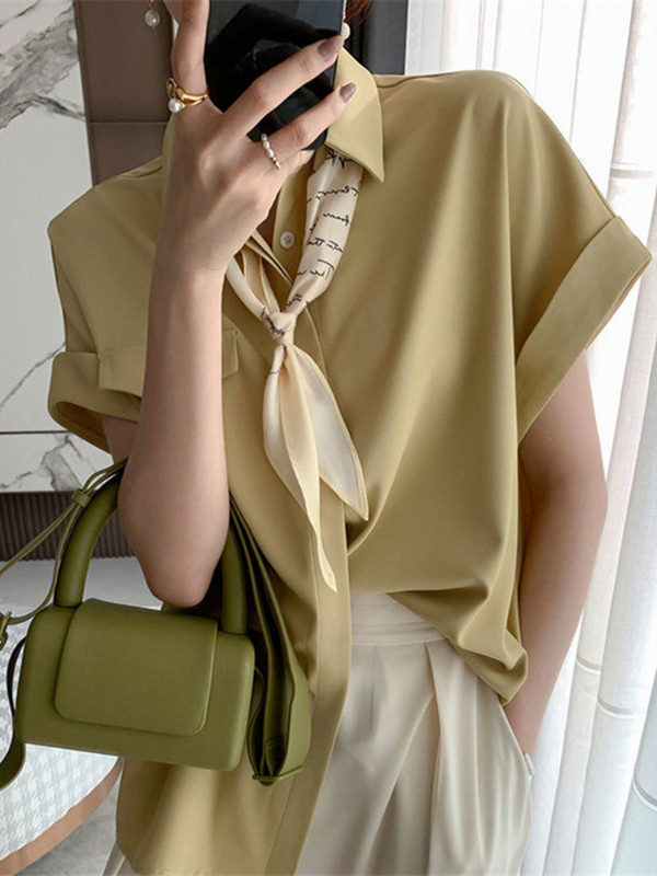 Dámske košele, jednofarebné, s vreckami, tenké, základné, jednoduché, elegantné, retro, univerzálne, streetwear, štýlové, útulné, elegantné, kórejské, outfity