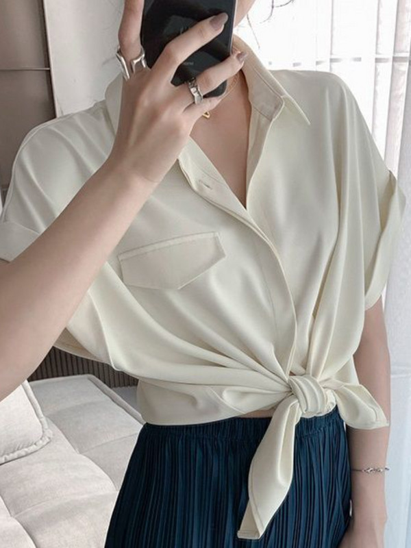 Dámske košele, jednofarebné, s vreckami, tenké, základné, jednoduché, elegantné, retro, univerzálne, streetwear, štýlové, útulné, elegantné, kórejské, outfity