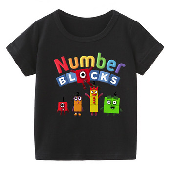 Деца Сладки NumberBlocks Дрехи Детска лятна модна тениска Бебешки момчета Анимационни тениски Прохождащи момичета Ежедневни горнища с къс ръкав