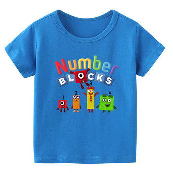 Παιδικά Χαριτωμένα Αριθμός Μπλοκ Ρούχα Παιδική Καλοκαιρινή Μόδα Μπλουζάκι Μωρό Αγόρια Μπλουζάκια Κινούμενα Σχέδια Μικρό μανίκια για κορίτσια καθημερινά μπλουζάκια