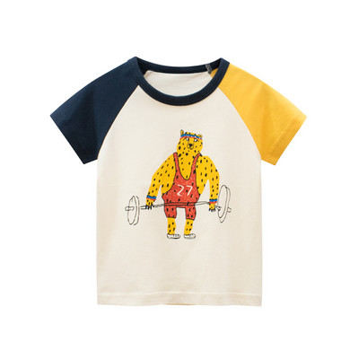 2-8T прохождащо дете Бебешки дрехи за момчета Лятна памучна тениска с къс ръкав за бебета Модни сладки тениски за момчета Tshrit Outfits