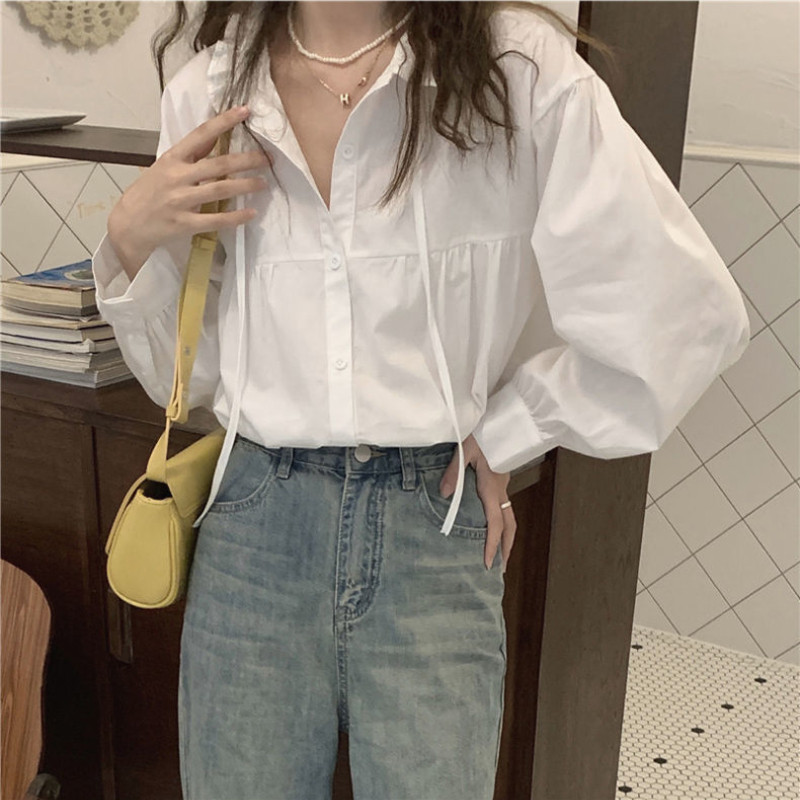 Moteriški marškiniai Valgomasis medžio grybas Solid Design Kawaii Sweet Retro Gentle College Рубашки Mujer Casual Basic, viskas tinkama Holiday Ins