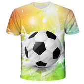 Kawaii Football 3D Print Shirt Детска лятна модна тениска с кръгло деколте Момче Момиче Унисекс Свободни спортни Детски дрехи Тениски