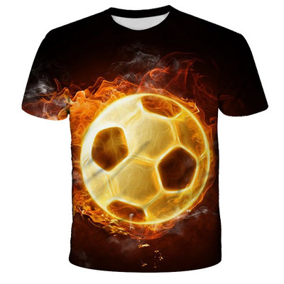 Kawaii Football 3D Print Shirt Детска лятна модна тениска с кръгло деколте Момче Момиче Унисекс Свободни спортни Детски дрехи Тениски