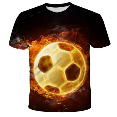 Kawaii Football 3D Print Shirt Детска лятна модна тениска с кръгло деколте Момче Момиче Унисекс Свободни спортни Детски дрехи Тениски