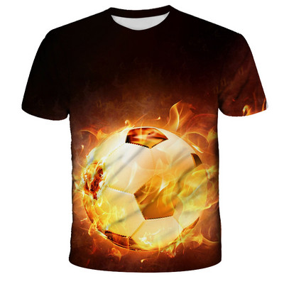 Kawaii Football 3D Print Shirt Детска лятна модна тениска с кръгло деколте Момче Момиче Унисекс Свободни спортни Детски дрехи Тениски