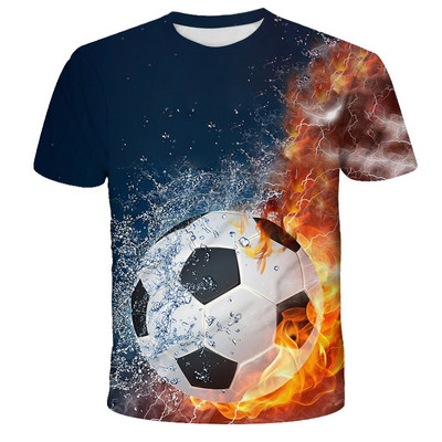 Kawaii Football 3D Print Shirt Детска лятна модна тениска с кръгло деколте Момче Момиче Унисекс Свободни спортни Детски дрехи Тениски