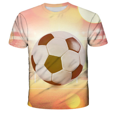 Kawaii Football 3D Print Shirt Детска лятна модна тениска с кръгло деколте Момче Момиче Унисекс Свободни спортни Детски дрехи Тениски