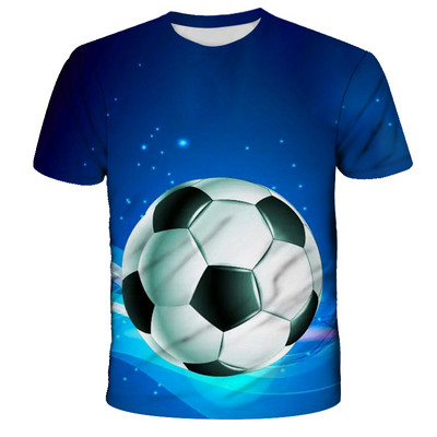 Kawaii Football 3D Print Shirt Детска лятна модна тениска с кръгло деколте Момче Момиче Унисекс Свободни спортни Детски дрехи Тениски