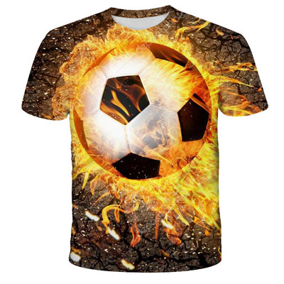 Kawaii Football 3D Print Shirt Детска лятна модна тениска с кръгло деколте Момче Момиче Унисекс Свободни спортни Детски дрехи Тениски