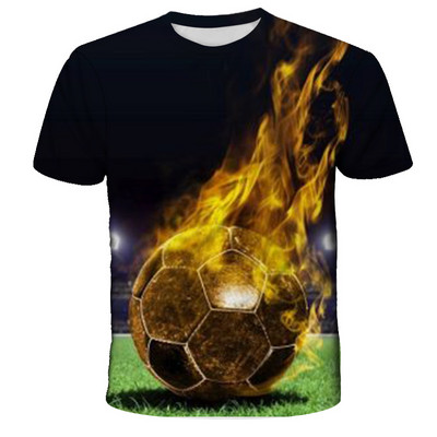 Kawaii Football 3D Print Shirt Детска лятна модна тениска с кръгло деколте Момче Момиче Унисекс Свободни спортни Детски дрехи Тениски