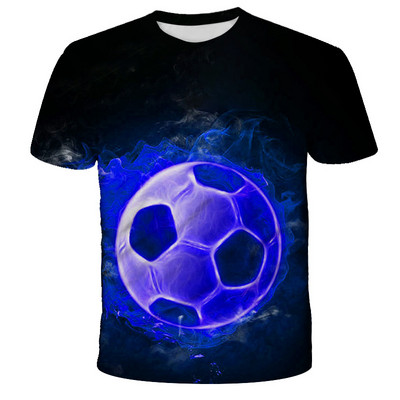Kawaii Football 3D Print Shirt Детска лятна модна тениска с кръгло деколте Момче Момиче Унисекс Свободни спортни Детски дрехи Тениски