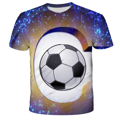Kawaii Football 3D Print Shirt Детска лятна модна тениска с кръгло деколте Момче Момиче Унисекс Свободни спортни Детски дрехи Тениски