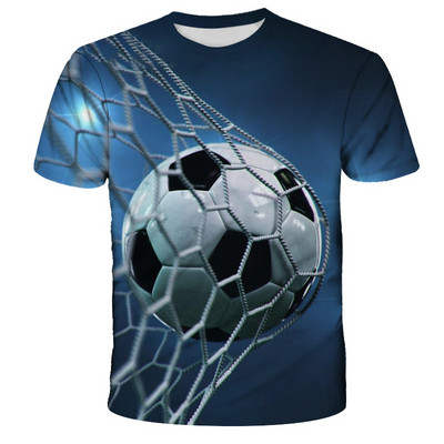 Kawaii Football 3D Print Shirt Детска лятна модна тениска с кръгло деколте Момче Момиче Унисекс Свободни спортни Детски дрехи Тениски