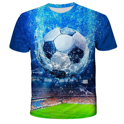 Kawaii Football 3D Print Shirt Детска лятна модна тениска с кръгло деколте Момче Момиче Унисекс Свободни спортни Детски дрехи Тениски