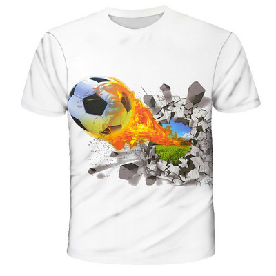 Kawaii Football 3D Print Shirt Детска лятна модна тениска с кръгло деколте Момче Момиче Унисекс Свободни спортни Детски дрехи Тениски