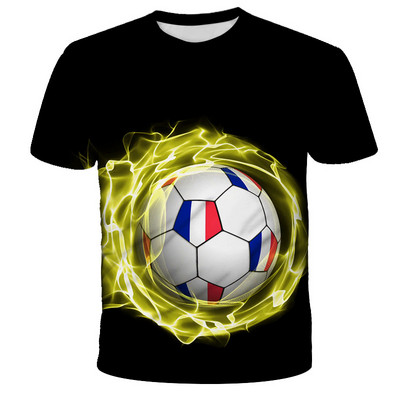 Kawaii Football 3D Print Shirt Детска лятна модна тениска с кръгло деколте Момче Момиче Унисекс Свободни спортни Детски дрехи Тениски