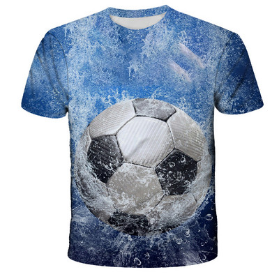 Kawaii Football 3D Print Shirt Детска лятна модна тениска с кръгло деколте Момче Момиче Унисекс Свободни спортни Детски дрехи Тениски