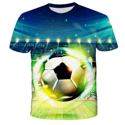 Kawaii Football 3D Print Shirt Детска лятна модна тениска с кръгло деколте Момче Момиче Унисекс Свободни спортни Детски дрехи Тениски