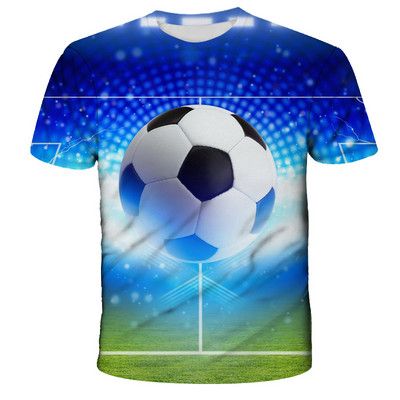 Kawaii Football 3D Print Shirt Детска лятна модна тениска с кръгло деколте Момче Момиче Унисекс Свободни спортни Детски дрехи Тениски
