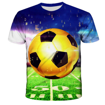 Kawaii Football 3D Print Shirt Детска лятна модна тениска с кръгло деколте Момче Момиче Унисекс Свободни спортни Детски дрехи Тениски