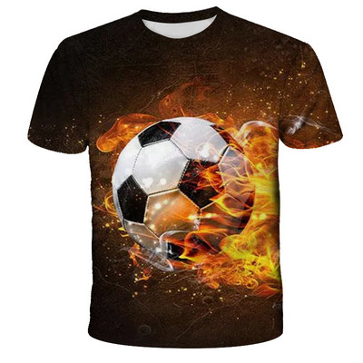 Kawaii Football 3D Print Shirt Детска лятна модна тениска с кръгло деколте Момче Момиче Унисекс Свободни спортни Детски дрехи Тениски