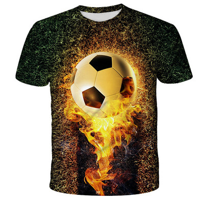 Kawaii Football 3D Print Shirt Детска лятна модна тениска с кръгло деколте Момче Момиче Унисекс Свободни спортни Детски дрехи Тениски